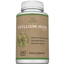 Premium Psyllium Husk Fiber Supplement 1450mg, 240 Capsules