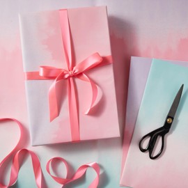 The Gift Wrap Company 58-189221 Ombre Flat Gift Wrapping Paper Sheet Set, 30" x 23", Multicolor Pastel, 3 Pieces