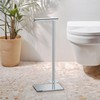 Gatco 1443C Modern Square Base Toilet Paper Holder Stand with