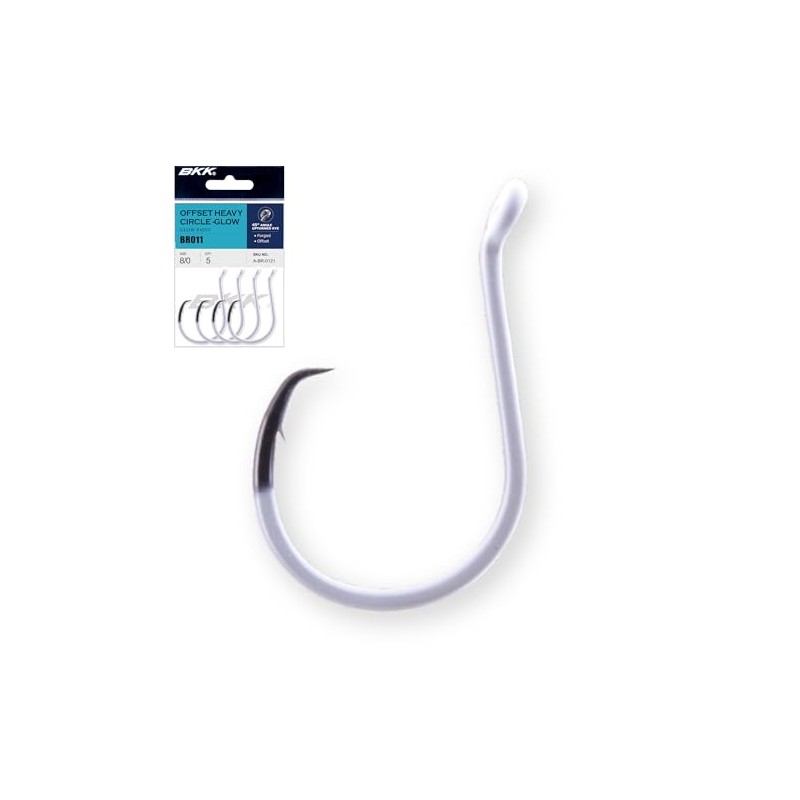 BKK OFFSET HEAVY CIRCLE GLOW HOOK | 6# | 10-Pack