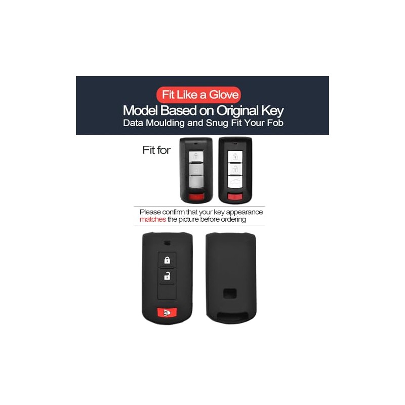 2-Pack Key Fob Cover Case for Mitsubishi Cars