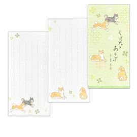 Enuby Corporation Single Pencil Notebook, Yufumi Shiba Dog | 2 Patterns Assorted, 16 Pieces, Vertical Writing, Disposal Paper, Washi