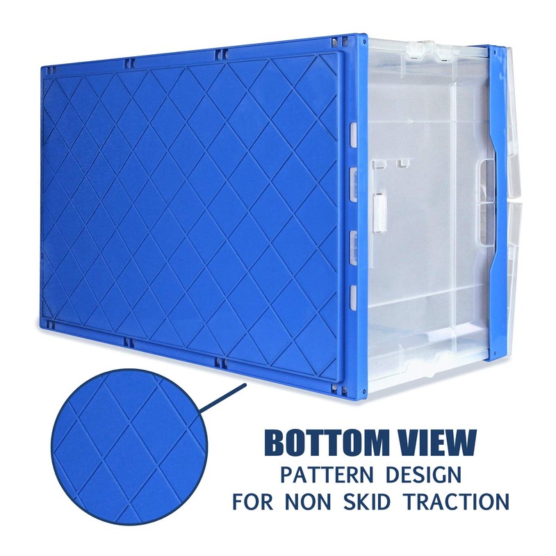MOUNT-IT! Collapsible Storage Bin with Attached Lid [65 Liter] Folding