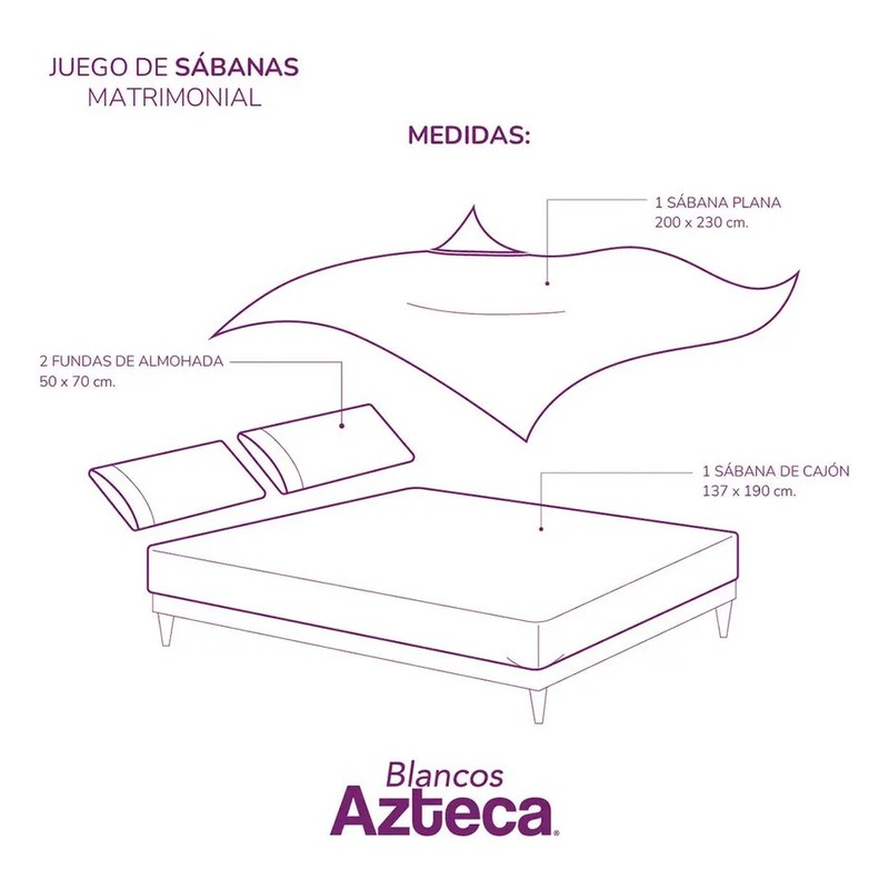 Blancos Azteca Ultra Suaves Premium Juego de sábanas Doble Candy