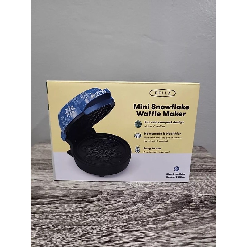 BELLA BLUE SNOWFLAKE MINI 4" WAFFLE MAKER SPECIAL EDITION NEW