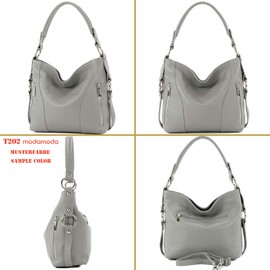 modamoda de T202 Women's Leather Handbag, Shoulder Bag, Handmade in Italy, Cognac