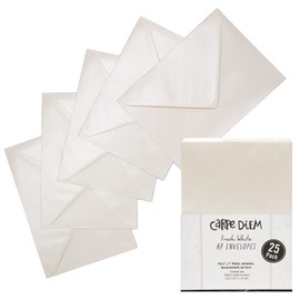 Pukka Pad, Carpe Diem Gummed Envelopes for Greeting Cards and Invitations - Pack of 25 Fresh White Envelopes - A7, 5.25 x 7.25 in