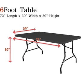 Obstal 6ft Stretch Spandex Table Cover - 2 Pack Universal Rectangular Fitted Tablecloth Protector for Wedding, Banquet and Party, White