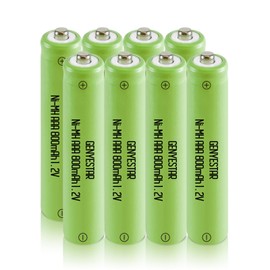 GENYESTAR Rechargeable AAA Batteries, 1.2V 800mAh Ni-MH Pre-Charged Triple AAA Battery for Outdoor Solar Light, Pathway Lights, Lantern, Remote Control,8 Pack