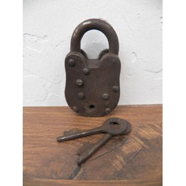 Prison Lock Padlock Antique-Finish w/Keys Hospital New York Insane Asylum