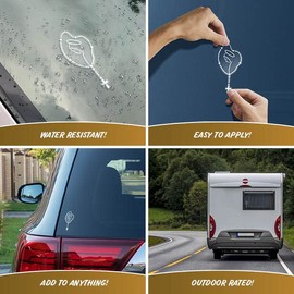 Mary Rosary Decals for Car Truck Tablet Tumbler Cell Phone - Set of 3 Christian Stickers for Cars Stickers - Religious Holy Rosary Sticker Decal - White Rosary Christian Decal