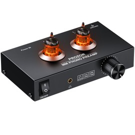 PROZOR JAN GE5654 MM Vacuum Tubes Phono Preamp Tube Amplifier HiFi Compact Vintage Audio Preamp for Speakers, Headphones, Amplifiers