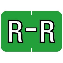 Tabbies Barkley ABKM Compatible 91620 Series Alpha Labels, Light Green R, 1”H x 1-1/2”W Label Size, Filing Color Code System, 500 Labels Per Roll (91638)