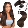 Moresoo Brown Hair Extensions U Tip Dark Brown Hot Fusion