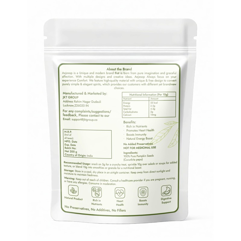 AEJESOP Raw Unsalted Pumpkin Seeds, 7.05 oz(200g)