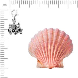 Quiges 925 Silver Charm Pendant Air, Land & Water with Lobster Clasp for Bracelets, enamel