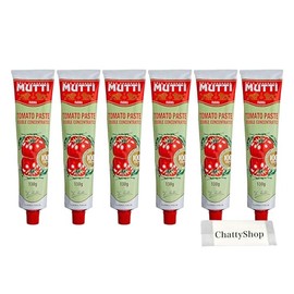 Mutti Tomato Paste 4.6 oz (130 g) with ChattyShop Original Hot Towel, Seasoning