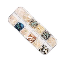 Housoutil 1 Juego Rodajas De De Concha Triturada Para Decoración De Uñas, Pegatinas De Uñas, Lentejuelas Decorativas Con Purpurina Para Accesorios De Manicura DIY