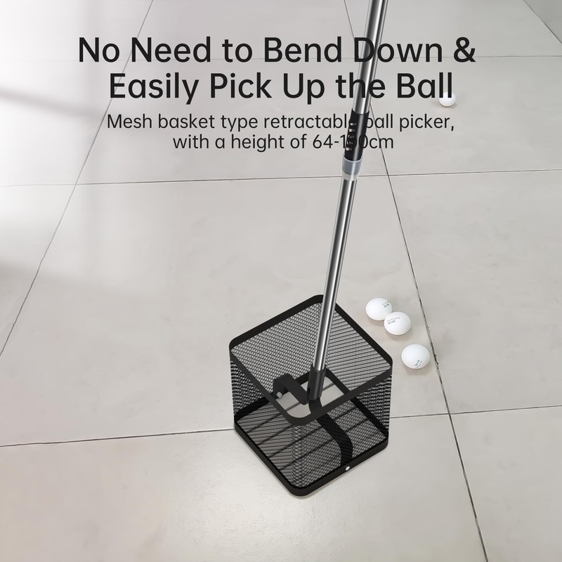 PONGBOT Table Tennis Ball Picker Retractable Ping Pong Ball Collector-Can