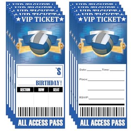 20Pcs Sports Baby Shower Party Invitations Cards with Envelopes Football Volleyball Baseball Golf Sports Game Ticket Invite Cards for Teens kids Adults-Sports Birthday Party Decorations (Volleyball)