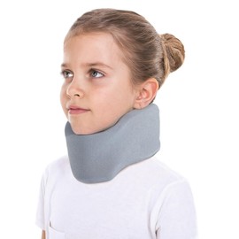 TOROS-GROUP Semi-Rigid Neck Brace Neck Support Recovery Neck Tie Cervical Support - Adjustable 100% Cotton Fabric - Relieves Spine, Muscle, Joint Pressure X-Small Grey