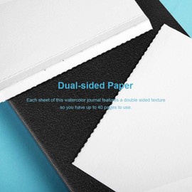 Paul Rubens Watercolor Journal, 100% Cotton 140 lb (300 gsm) Hot Pressed Watercolor Paper, 20 Sheets Sized 3.8’’ x 5.2’’ Travel Art Journal for Beginners and Experienced Painters (Black)