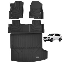 BACHENG TPE Floor Mats for Acura RDX 2019 2020 2021 2022 2023 2024 2 Rows Black Car Accessories Durable Mat Rug Floor Mats