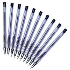 CLARO Technik Ballpoint Pens, BLACK, Fine Point (0.7mm), Pack of 50, Smooth Ball Pens, Pens for School Office Home Everyday Use