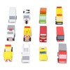 12pcs Wooden Mini Trucks Forward Backward Promote Cognitive Kids Educational
