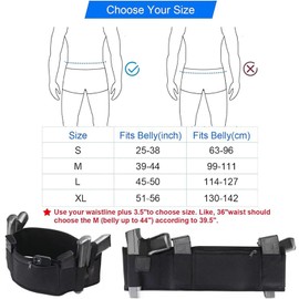 Belly Band Holster for Concealed Carry - Fit for Running, Jogging, Hiking - Glock 17-43 Ruger S&W M&P 40 Shield and Similar Pistols - for Men & Women Waist Band Gun Holster