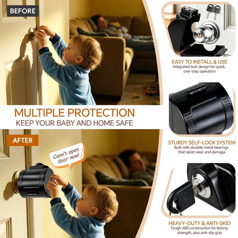 Door Knob Lock-Out Device – Autism Proof Door Locks Cover