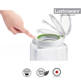 Lustroware 3 Pack, Airtight Dry Food Storage Container Set, Crystal Clear Body, BPA Free Kitchen Pantry Organization Canisters, Dishwasher Safe, Made in Japan (64 oz)