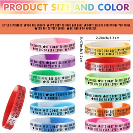 Ecation 36 Pcs Motivational Wristbands Bulk Colored Inspirational Silicone Stretch Bracelets Mental Health Gift for Employee Coworker Team(Gradient Color)