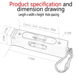 The Yan He Metal High-Precision Adjustable Level, Silver Green, Strip Level, Magnetic, 30cm Ruler with Positioning Holes