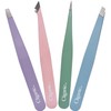 4-Piece Professional Tweezers Set with Case | Stainless Steel |