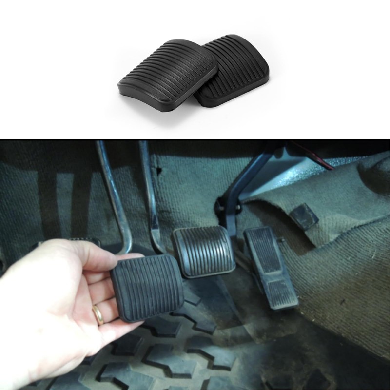 Opuiue 2PCS Brake and Clutch Pedal Pad, Anti-Slip Rubber Pedal