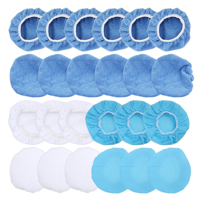 24 Packs Polishing Bonnet 6in/150mm Microfiber Nonwoven Cotton Buffing Pads