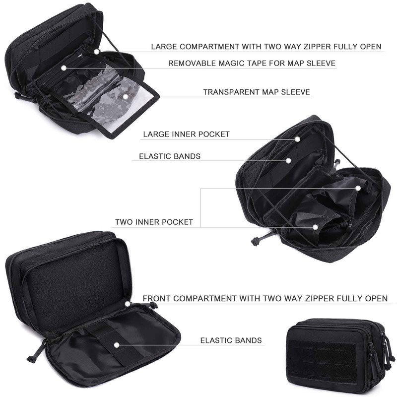 Molle Seat Back Organizer with 5 Pouches, Tactical Seat Covers,