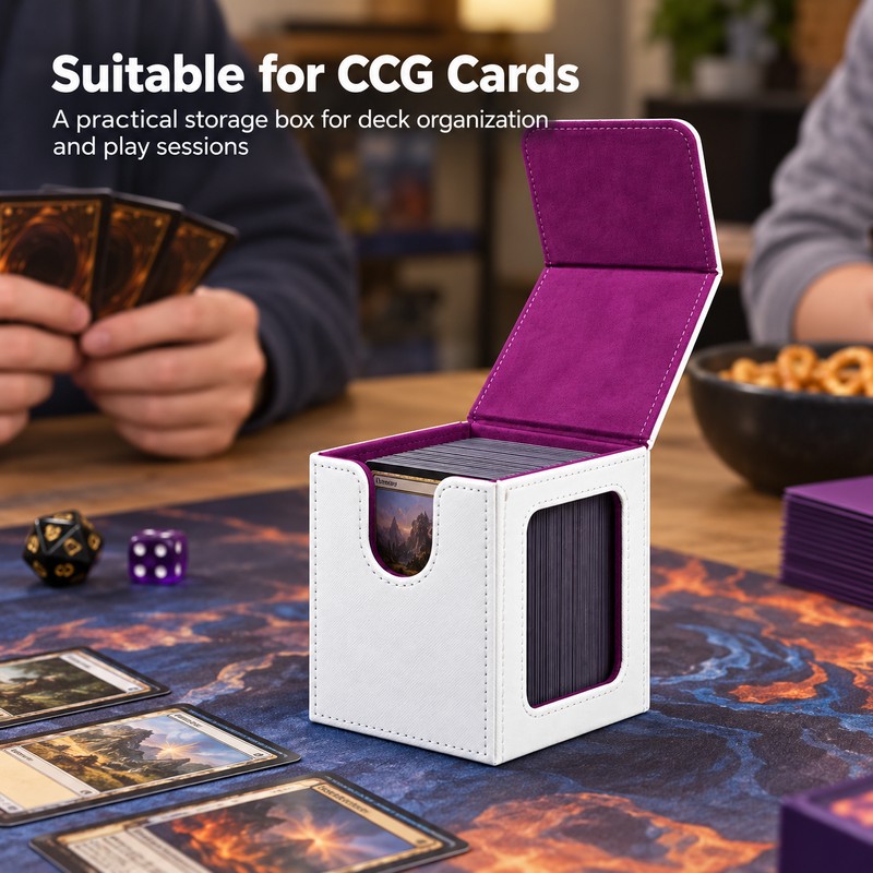 Trading Card Deck Box for 120+ Single-Sleeved Cards – Magnetic