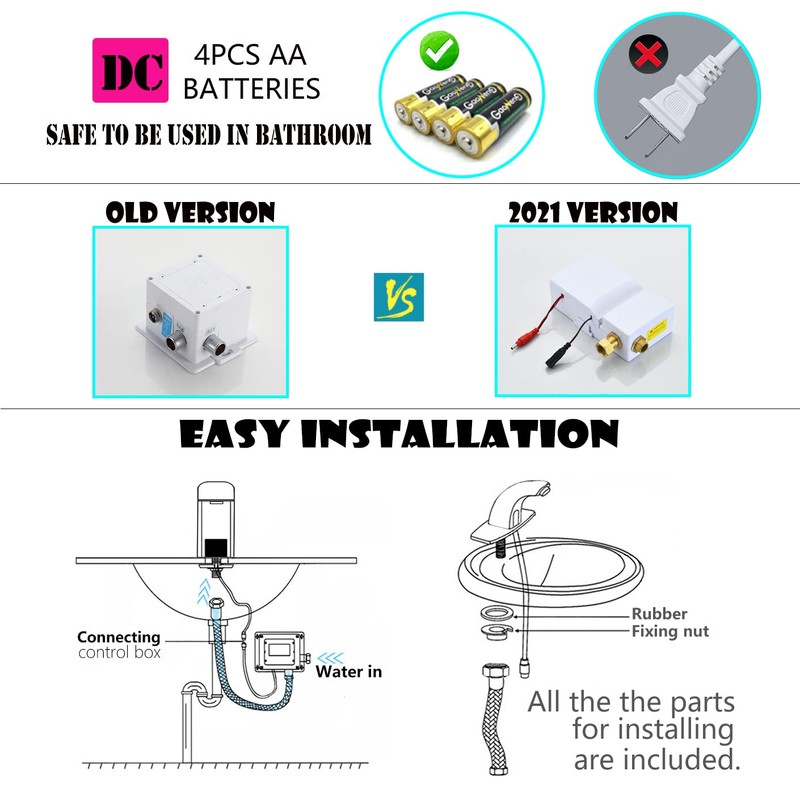 Touchless Kitchen Faucet Automatic Motion Sensor Activated Hands-Free Kitchen Sink