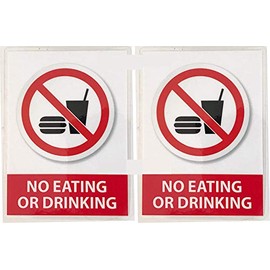 AS PRO (Set of 2) No Eating or Drinking Reminder Sign for Rideshare Display