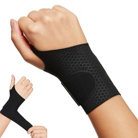 Capprecier Wrist Supporter, Fixed, Thin, Wrist Protection, Breathable, Tendonitis, Sprain Protection, Thumb Hole, Lightweight, For Sports, Housework, Nursing, Wrist Wrap, Computer Work, Unisex