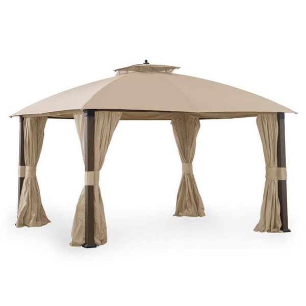 Garden Winds Replacement Canopy Top Cover for Broyhill Eagle Brooke Ashford Asheville Gazebo - 350 - Beige - Will FIT These Models ONLY: A101007600, A101007603, A101007604