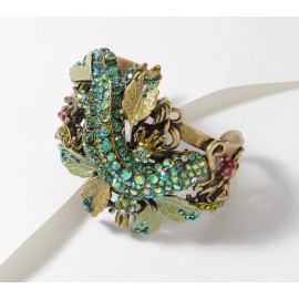 Kirks Folly Goldtone Crystal Salamander Cuff Salamander Cuff Bracelet 6-3/4"