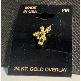 Unbranded NEW! Christian Religion Tie Hat Pin Guardian ANGEL 24K Gold Overlay USA