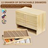 Vencer 12-Drawer Pine Artist Supply Storage Box - Effortlessly Organize