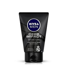 Nivea Men Deep Impact Intense Clean Face and Beard Wash - Carbón negro, 3.4 fl oz (3.3 oz)