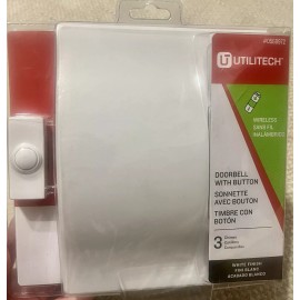 Utilitech White Contemporary Design Wireless Adjustable Volume 4.5 V Doorbell Kit