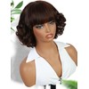Fancy Hair Short Wavy Bob Wig With Bangs Big Curly