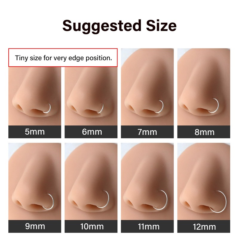 Thin Nose Rings Hoops for Women/Men,Tiny Small Gold Nose Rings